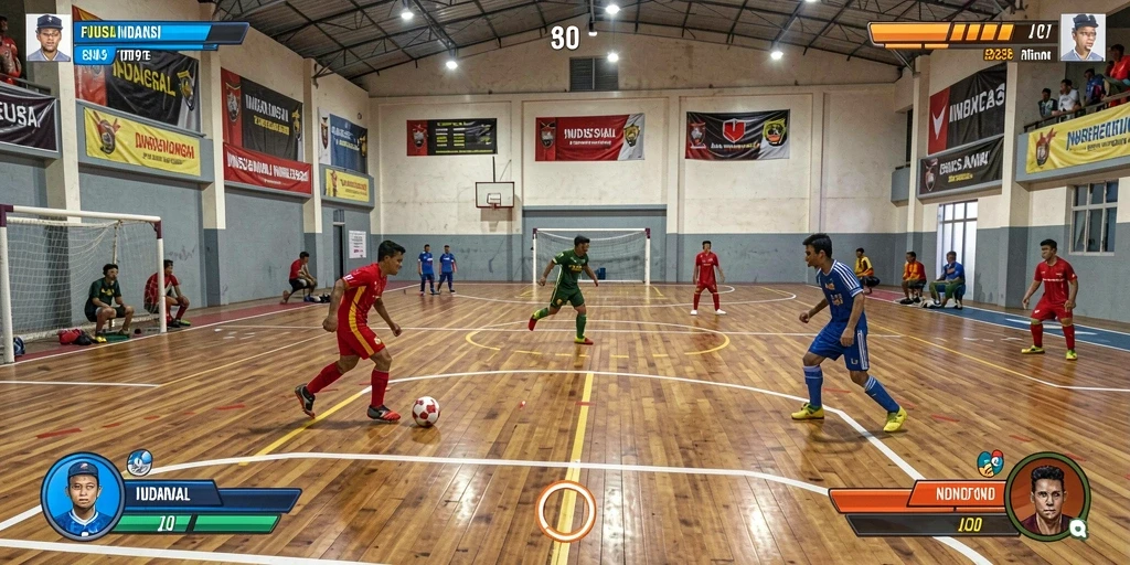 Screenshot menggambarkan mode multiplayer dengan pemain bersaing.